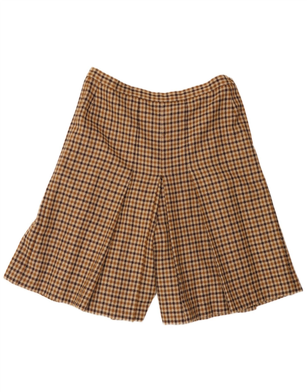 Vintage damskie spodenki na co dzień z wysokim stanem W30 średni brąz w pepitkę