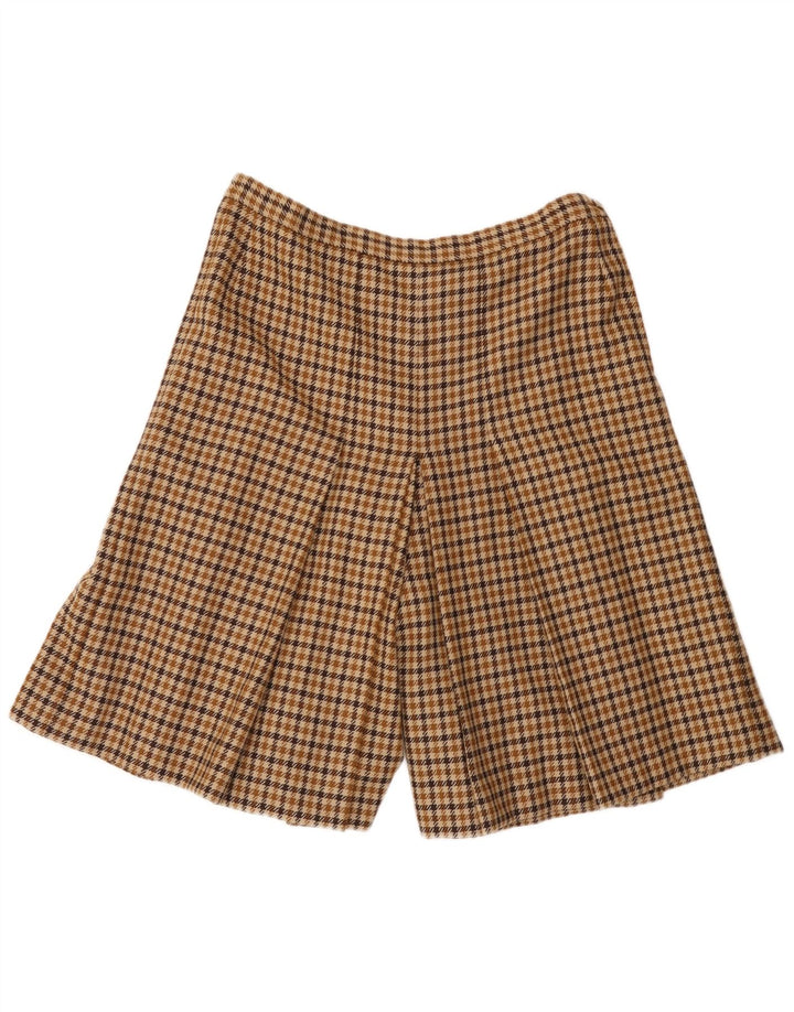 Vintage damskie spodenki na co dzień z wysokim stanem W30 średni brąz w pepitkę