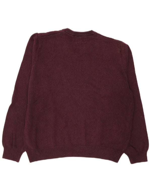 Marks & Spencer Damski sweter z dekoltem w kształcie litery V, UK 14, średni burgund