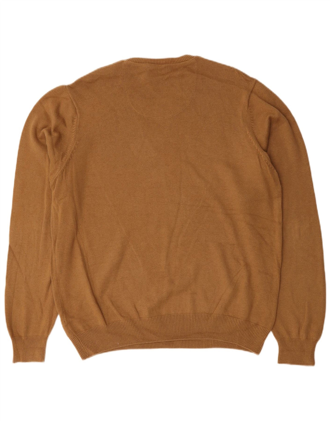 Męski sweter Marks & Spencer Blue Harbor z okrągłym dekoltem, duży, beżowy