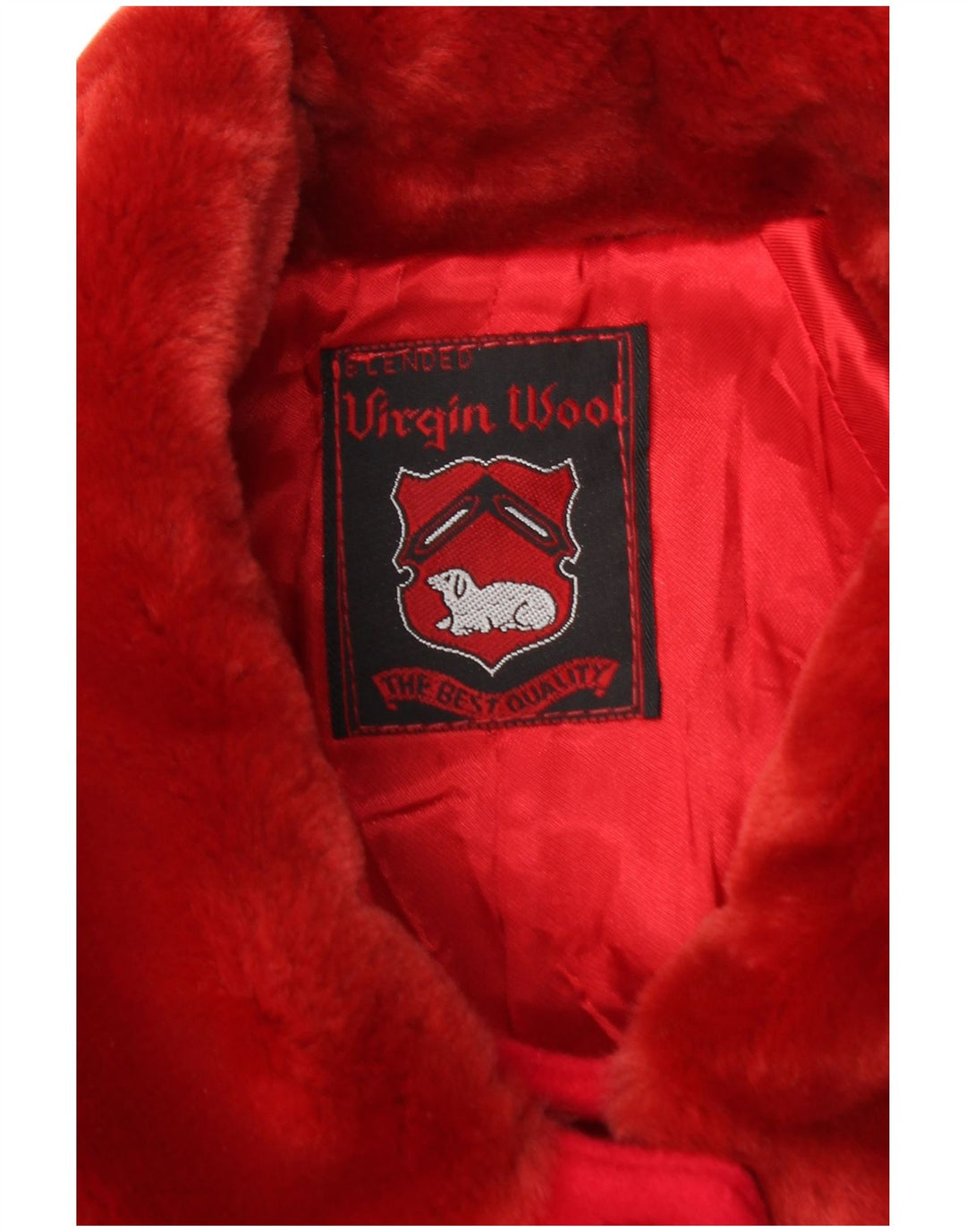 Płaszcz damski w stylu vintage UK 20 2XL Czerwona wełna dziewicza