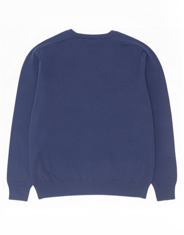 Sweter męski Bench z dekoltem w kształcie litery V, XL, niebieski, bawełniany