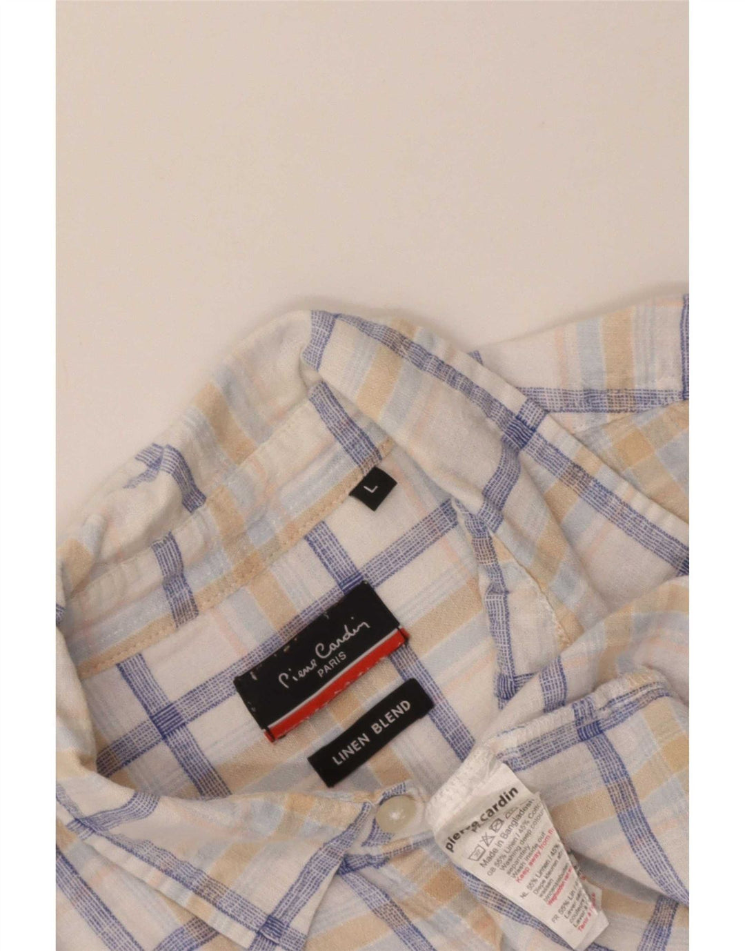 Męska koszula z krótkim rękawem Pierre Cardin, duża, bawełniana w białą kratkę