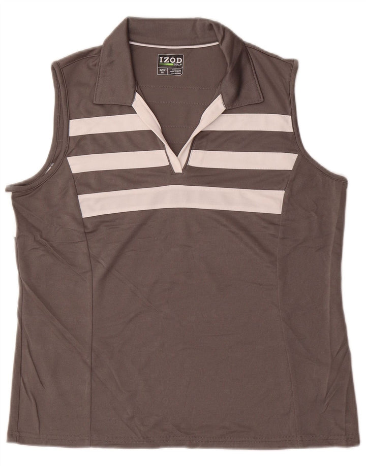 Damska koszulka polo bez rękawów IZOD UK 18 XL, szary, kolorowy poliester