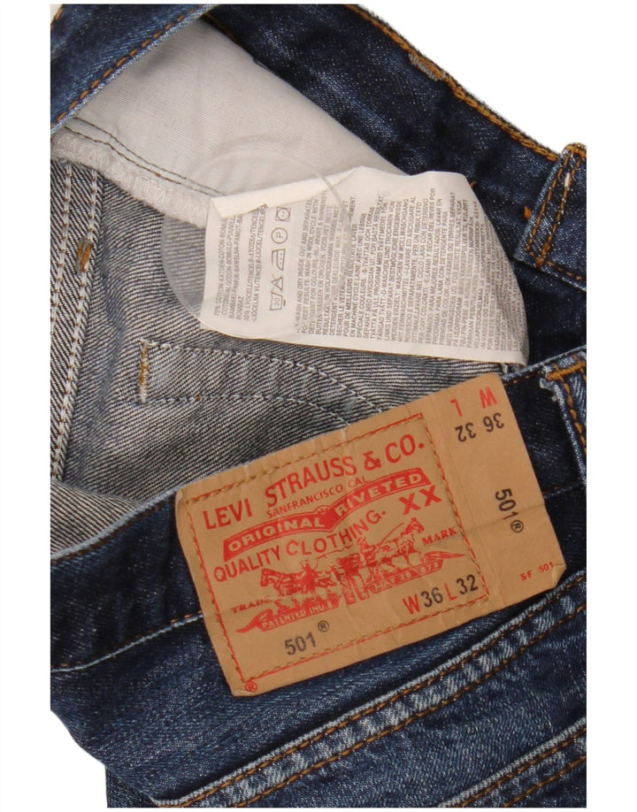 Męskie dżinsy Levi's 501 Straight W36 L32 Niebieskie bawełniane