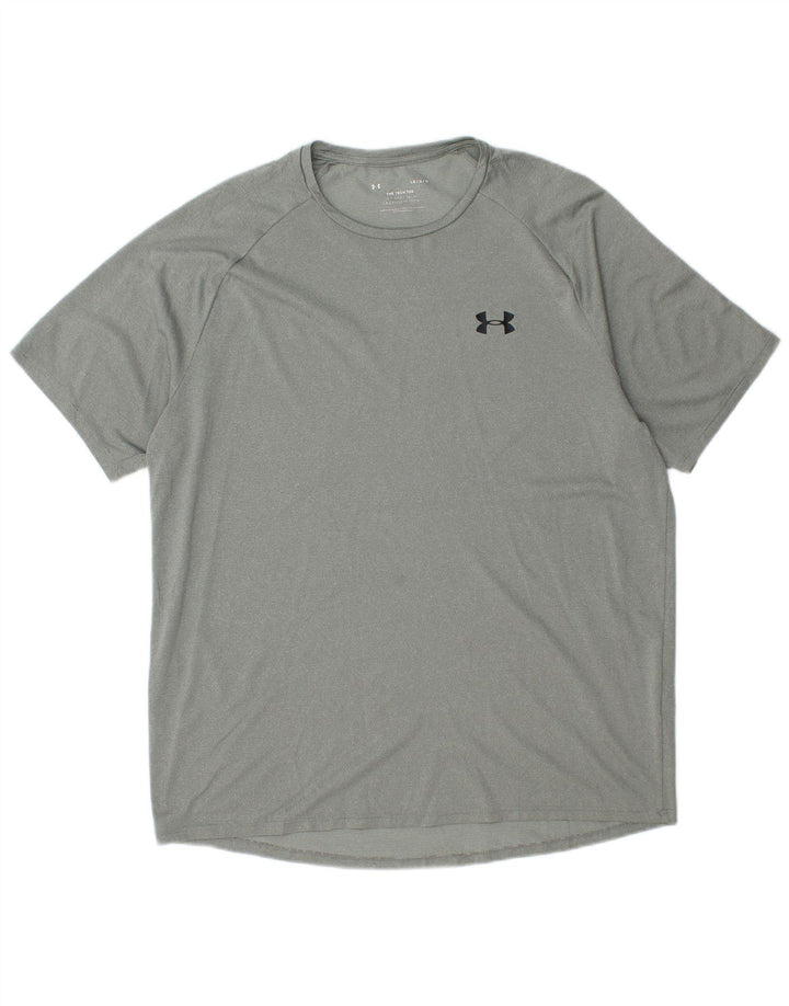 UNDER ARMOUR Męski T-shirt Top, duży, zielony, poliester