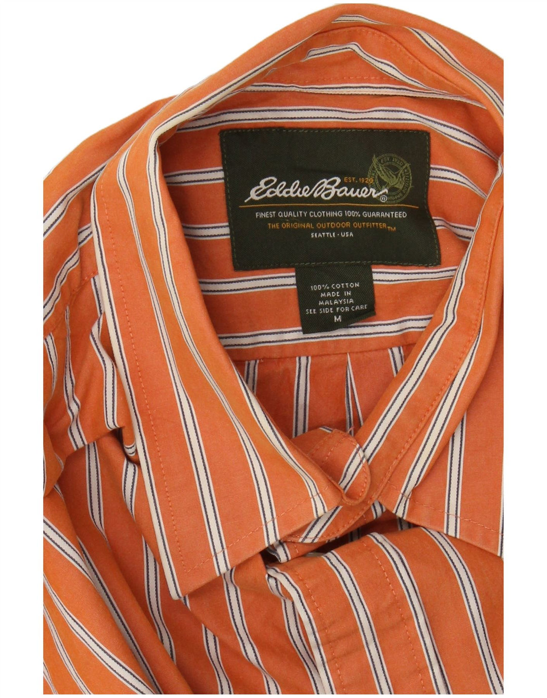 Koszula męska EDDIE BAUER, bawełniana, w średnie pomarańczowe prążki