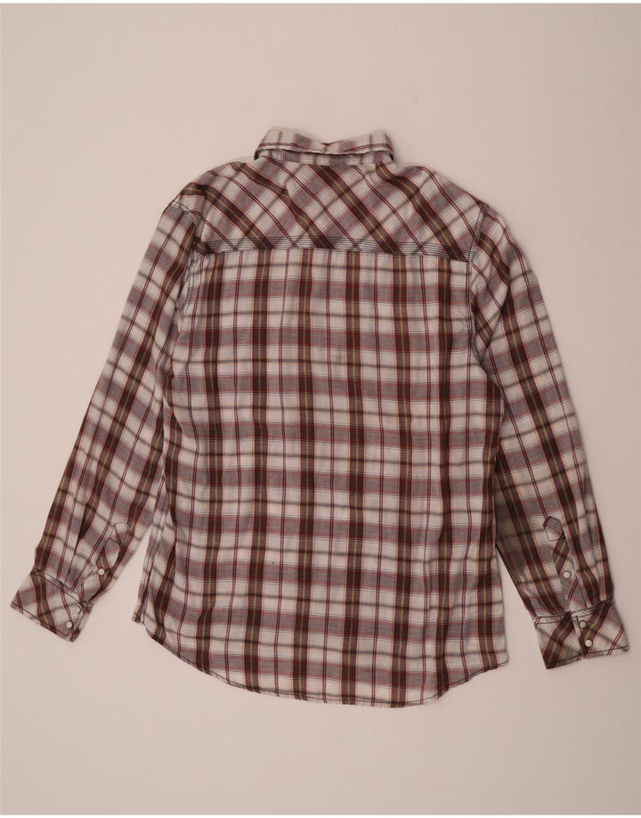 BKE Męska koszula flanelowa w kratkę XL, bordowa, bawełniana w kratę