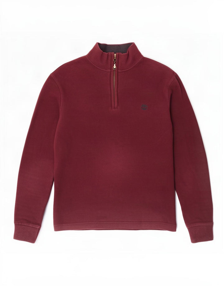 Męska bluza Timberland z zamkiem błyskawicznym i regularnym krojem, w kolorze średniego burgunda