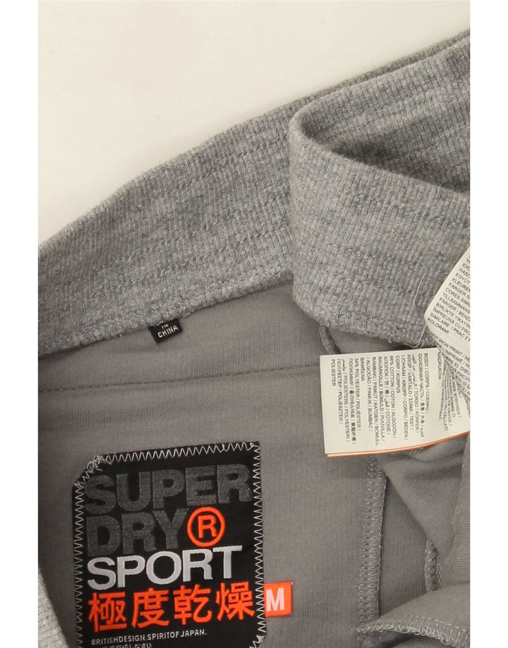 Męskie spodnie dresowe Superdry z grafiką, średnioszare, z blokami kolorów