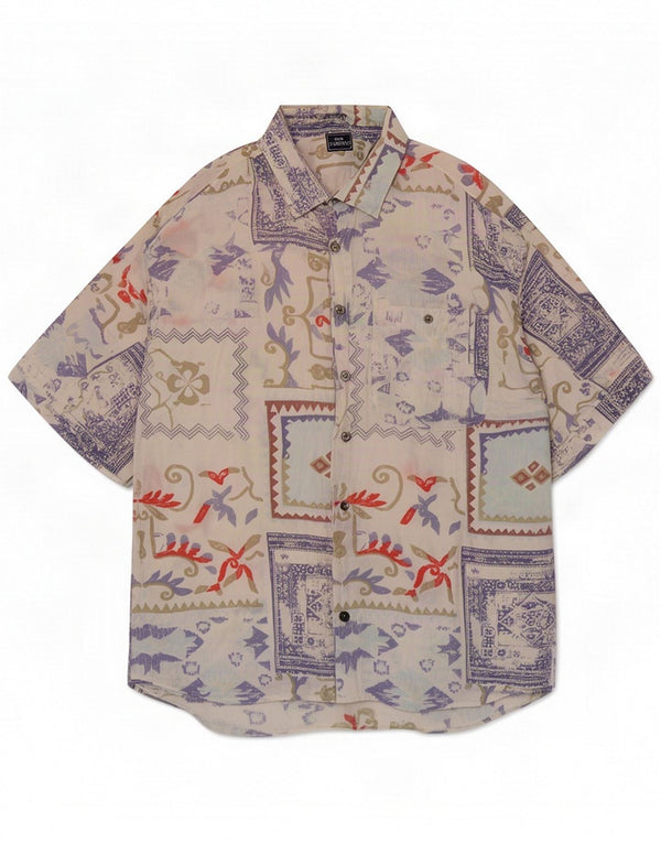 Koszula męska z krótkim rękawem Club D'Amingo UK 45/46 2XL Wielobarwny patchwork