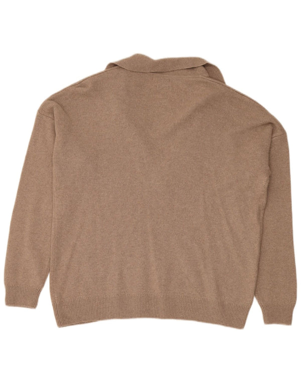 Damski sweter oversize Massimo Dutti z golfem UK 14, średni brąz