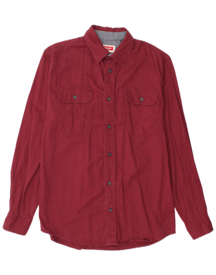 WRANGLER Mens Shirt Small Maroon Cotton