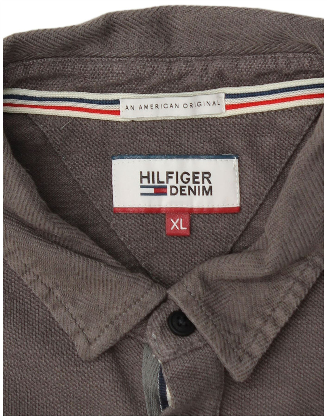 Męska koszulka polo z długim rękawem i grafiką TOMMY HILFIGER, XL, szara