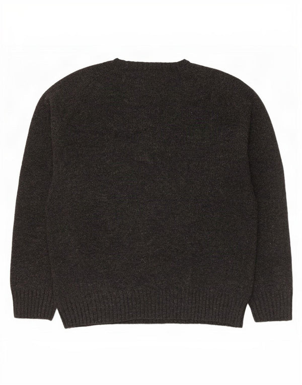 Męski sweter Kappa z okrągłym dekoltem, duży, szary, wełniany