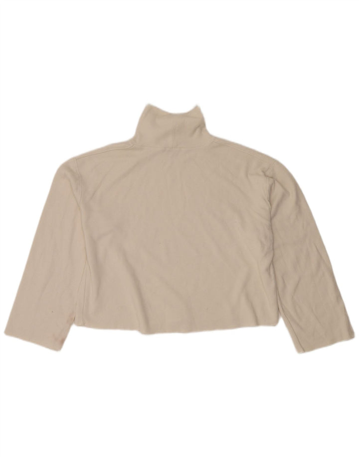 Damski top oversize Zara z długim rękawem, UK 14, średnia biała bawełna