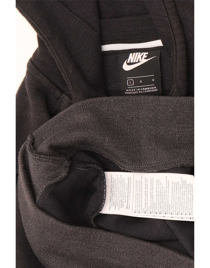 Męski sweter z kapturem Nike, duży, szary, bawełniany z blokami kolorów