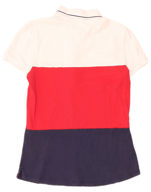 Damska koszulka polo Tommy Hilfiger UK 12, średnia, wielokolorowa, z blokami kolorów