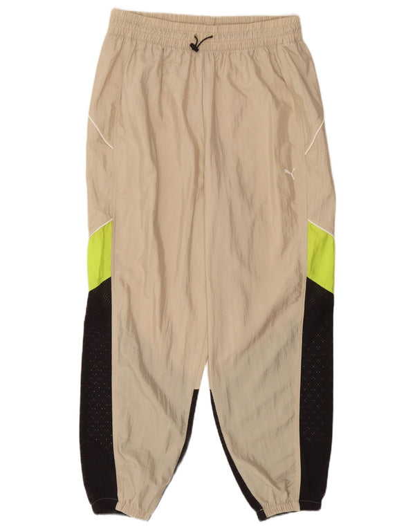 Damskie spodnie dresowe Puma Joggers UK 14 Duże beżowe bloki kolorów