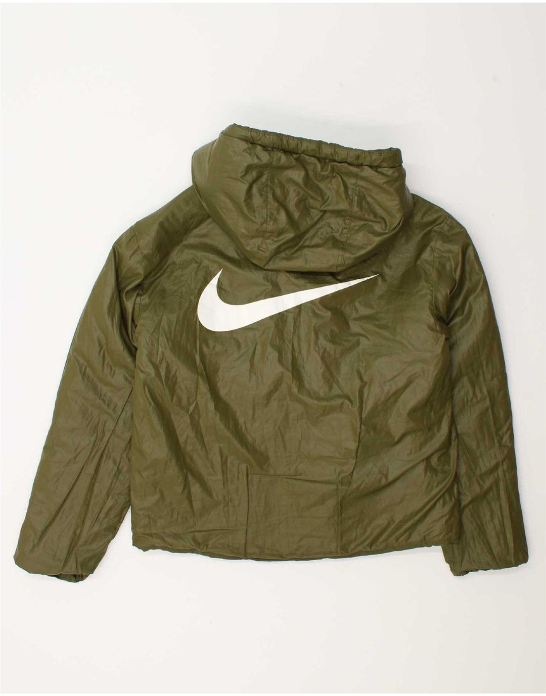 Damska wyściełana dwustronna kurtka Nike UK 12, średni zielony poliester