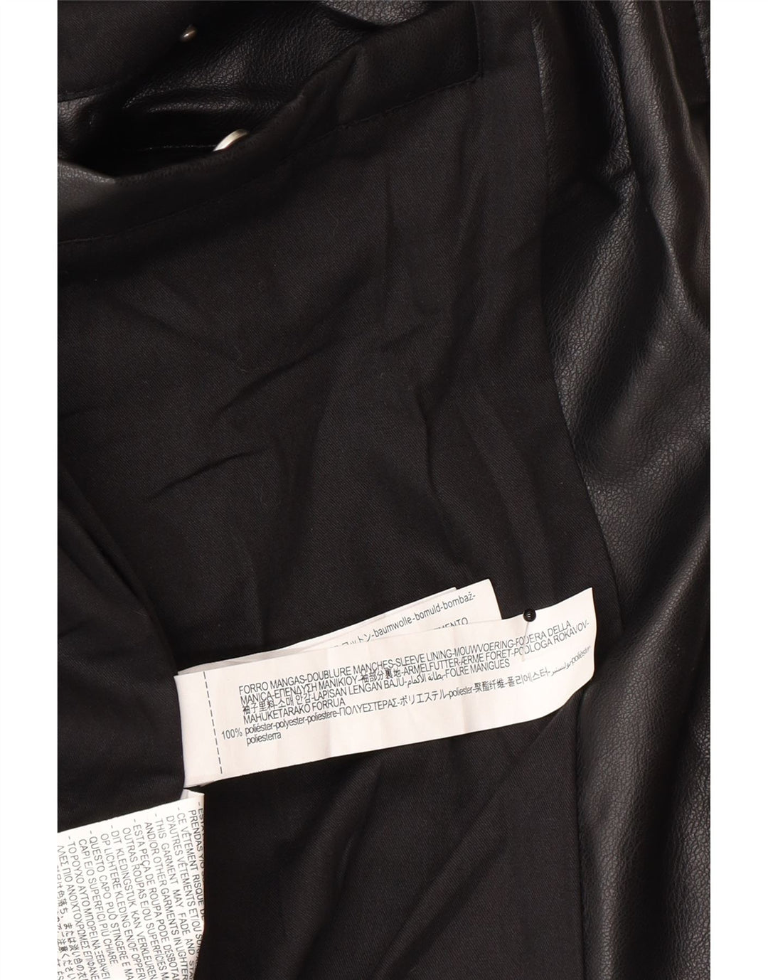 Męska kurtka ze sztucznej skóry Zara UK 42 XL, czarny poliester