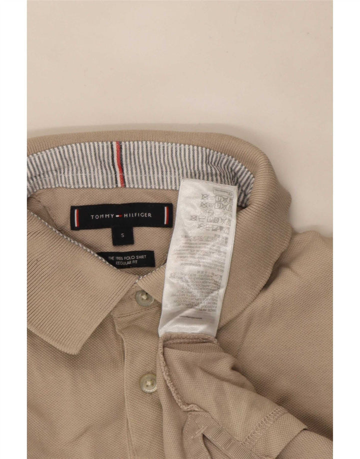 Męska koszulka polo Tommy Hilfiger o regularnym kroju, mała, beżowa, bawełniana