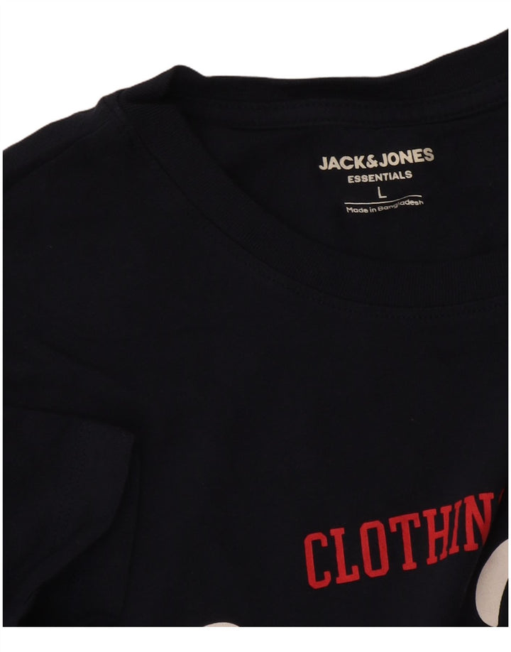 Męski T-shirt z grafiką Jack & Jones, duży, granatowy