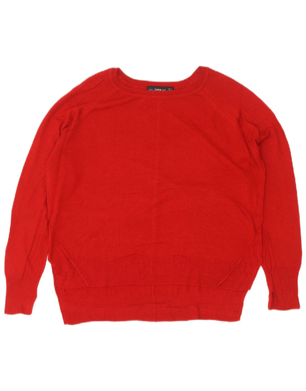 Damski sweter oversize z dekoltem w łódkę Zara UK 10 Small Red