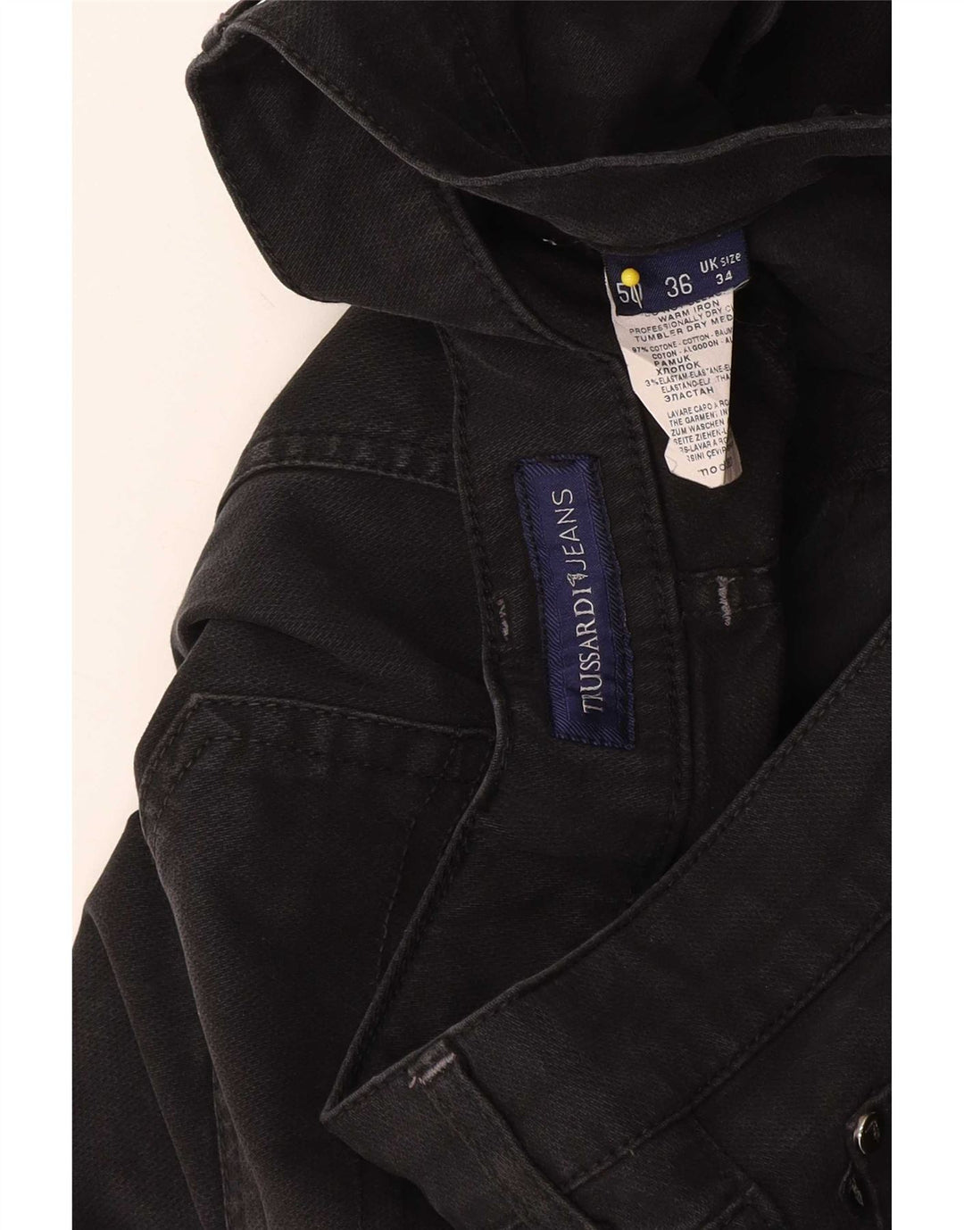 Męskie jeansy Trussardi W36 L26, czarne, bawełniane