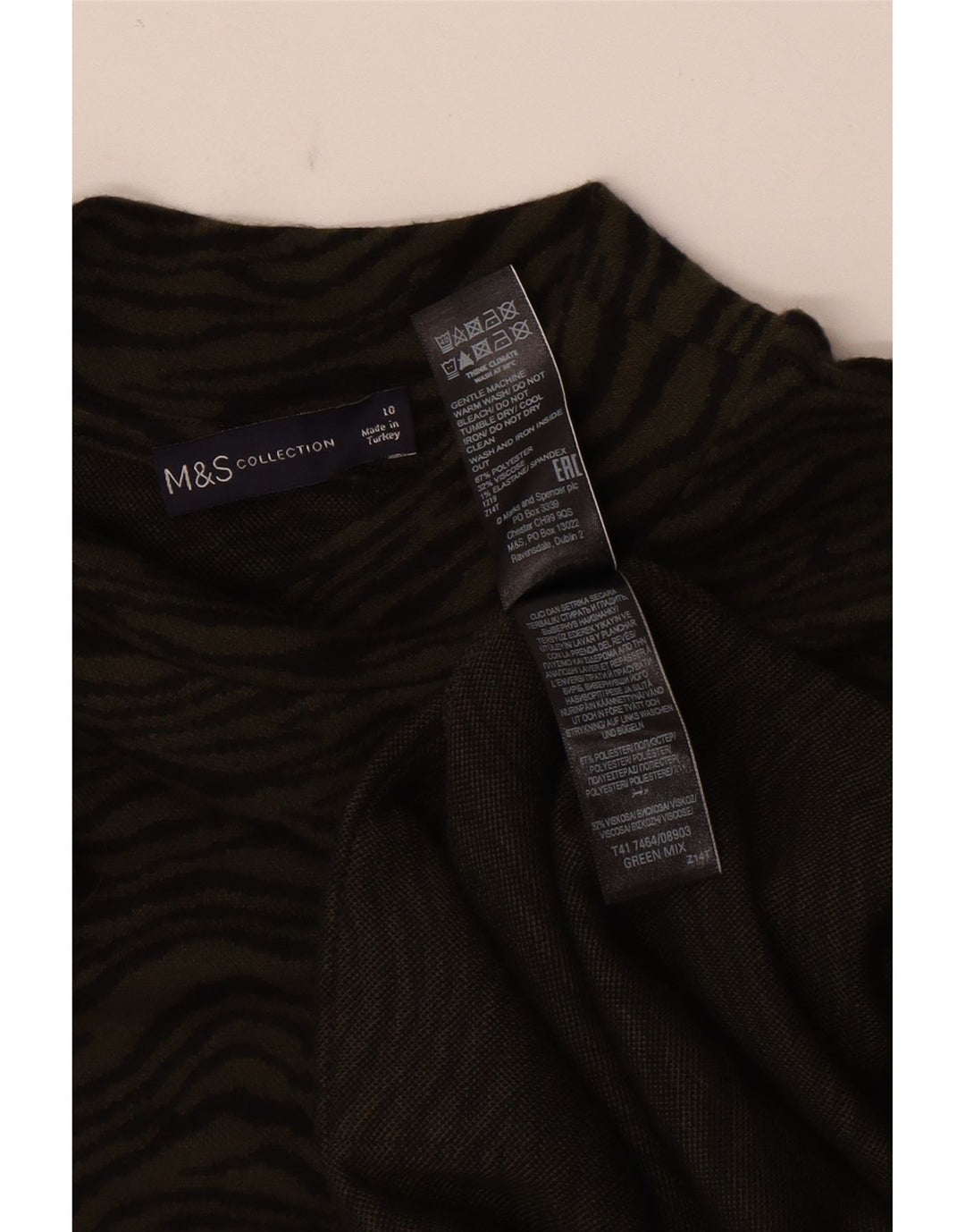 Damska sukienka typu shift Marks & Spencer UK 10, mały, zwierzęcy nadruk khaki