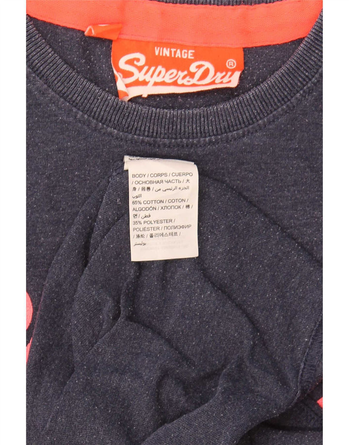 Męski T-shirt z grafiką Superdry, mały, granatowy, bawełniany