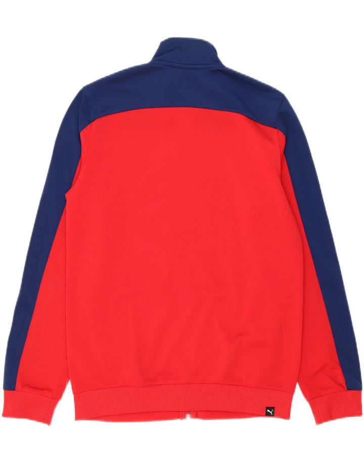 PUMA Boys Tracksuit Top Jacket 13-14 Years Red Colourblock Polyester Vintage Puma and Second-Hand Puma from Messina Hembry 