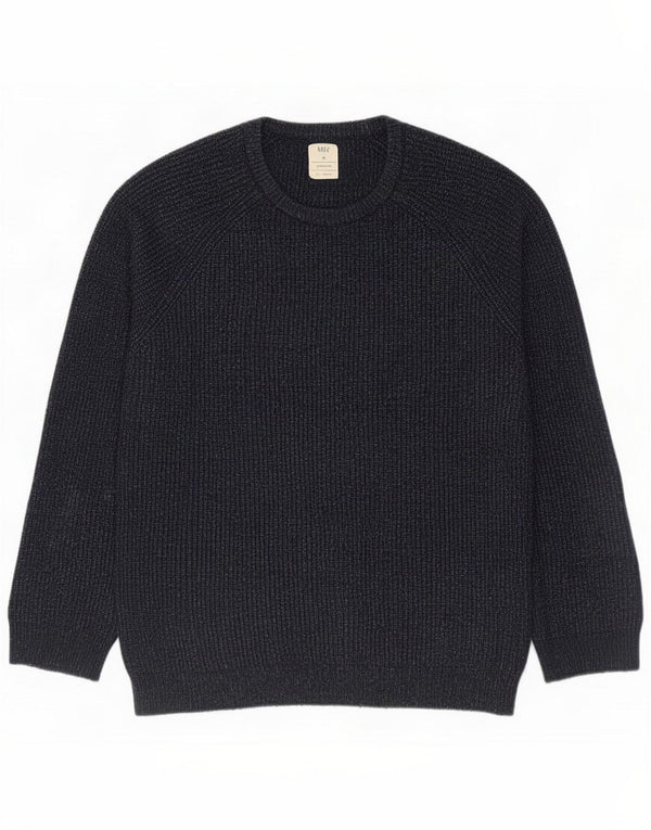 Marks & Spencer Męski sweter z okrągłym dekoltem XL Granatowy, nakrapiany akryl