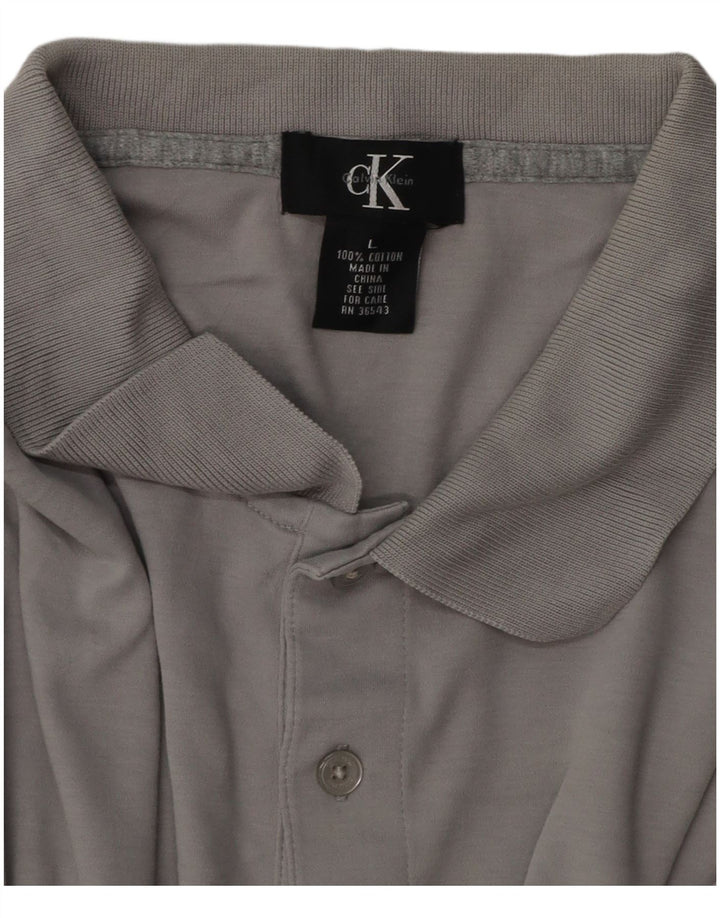 Męska koszulka polo CALVIN KLEIN, duża, szara, bawełniana