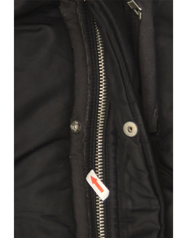 Męska kurtka bomberka z kapturem Zara UK 40, duża granatowa, poliestrowa