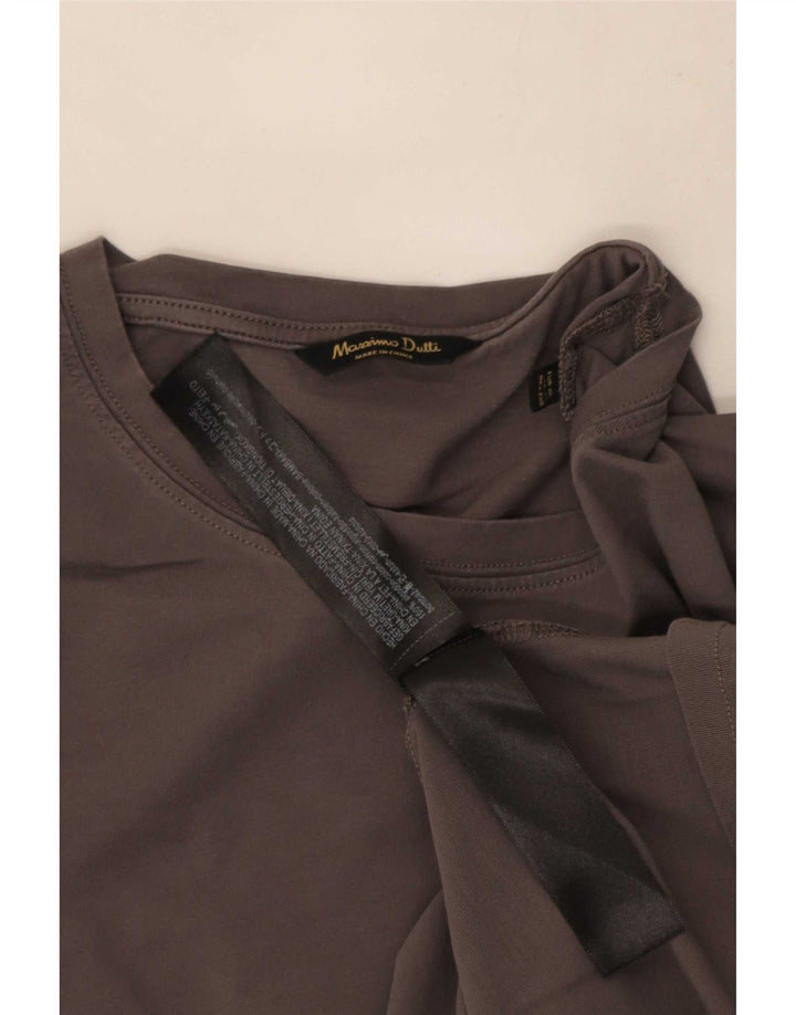 Męski top Massimo Dutti z długim rękawem XL, szary, bawełniany