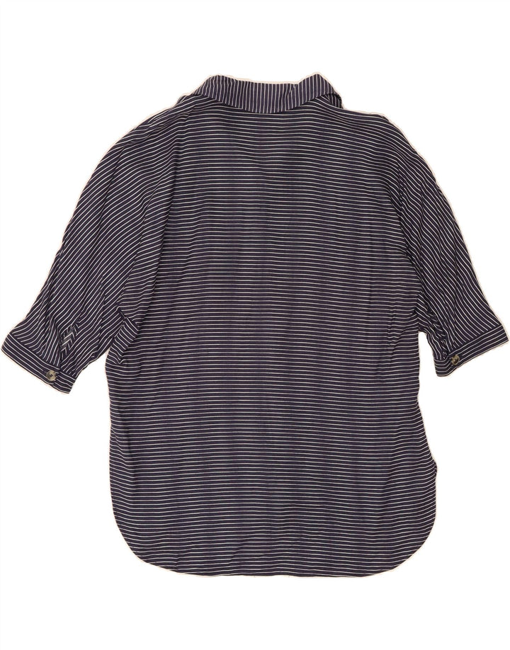 MASSIMO DUTTI Womens Oversized Shirt Blouse EU 34 2XS Navy Blue Pinstripe Vintage Massimo Dutti and Second-Hand Massimo Dutti from Messina Hembry 