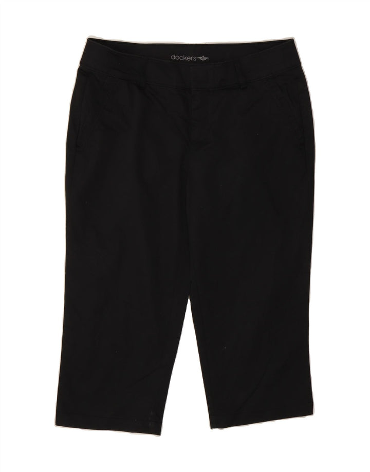 DOCKERS Womens Straight Capri Trousers W32 L19 Black Vintage Dockers and Second-Hand Dockers from Messina Hembry 
