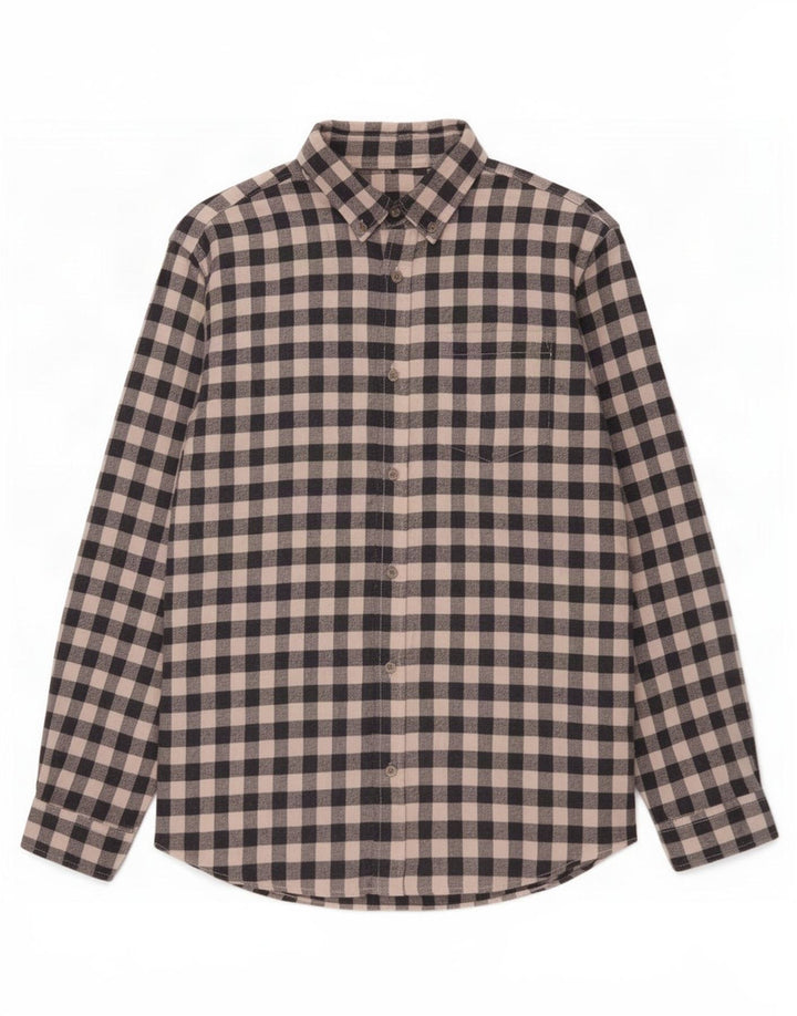 Koszula flanelowa męska Jack & Jones, średnia, granatowa, bawełniana w kratkę