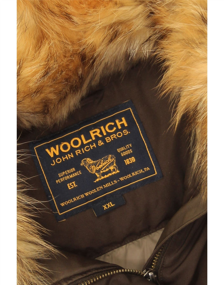 Damski płaszcz puchowy Woolrich UK 20 2XL, bawełna khaki