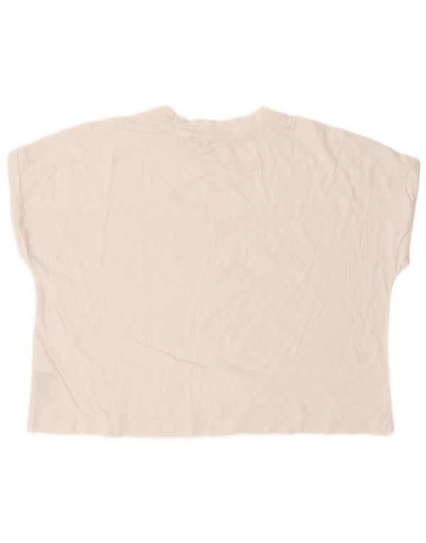 T-shirt damski Calvin Klein Jeans Crop Graphic Top UK 16, duży, biały, bawełniany