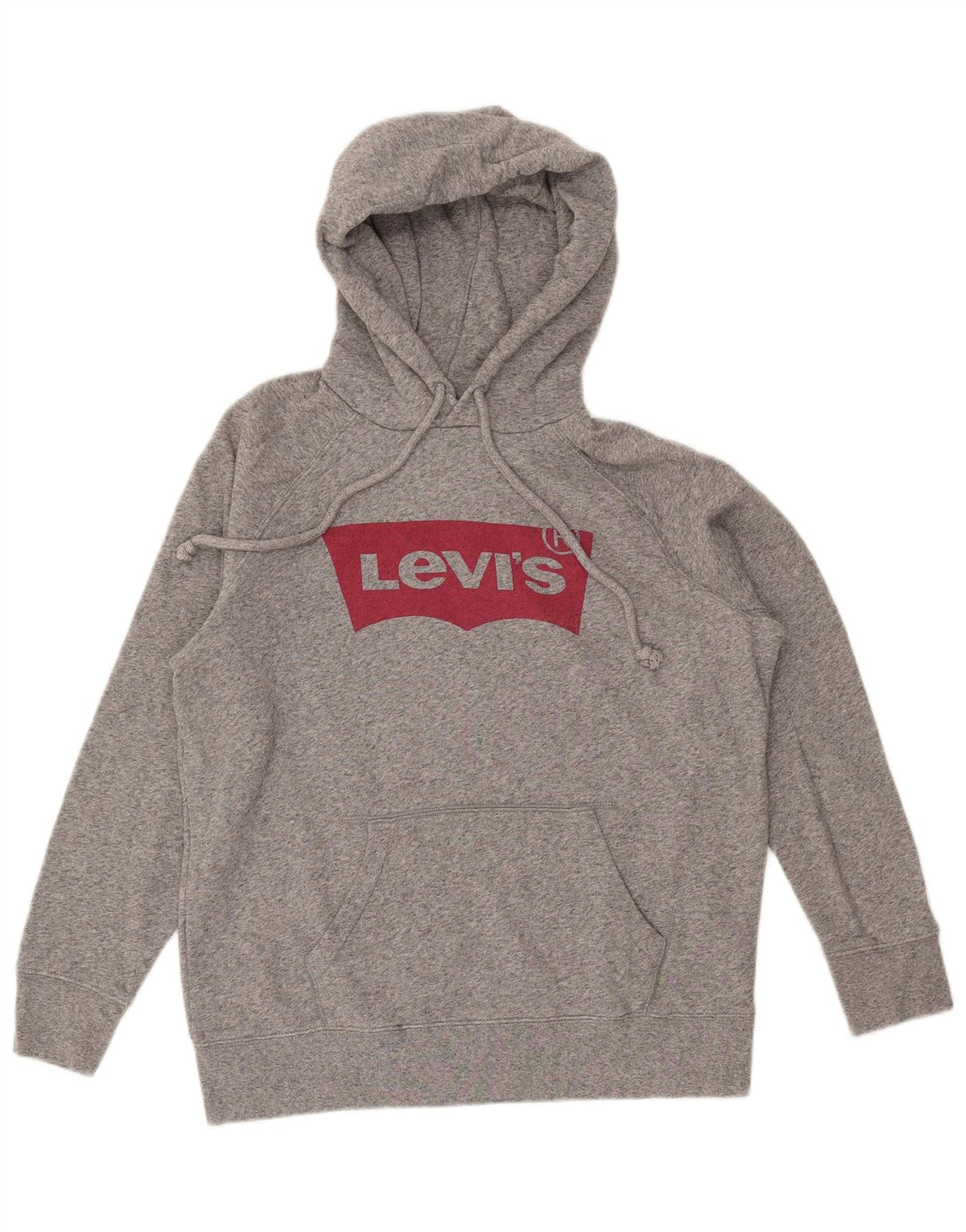 Damski sweter oversize z kapturem i grafiką LEVI'S UK 10, mały, szary nakrapiany