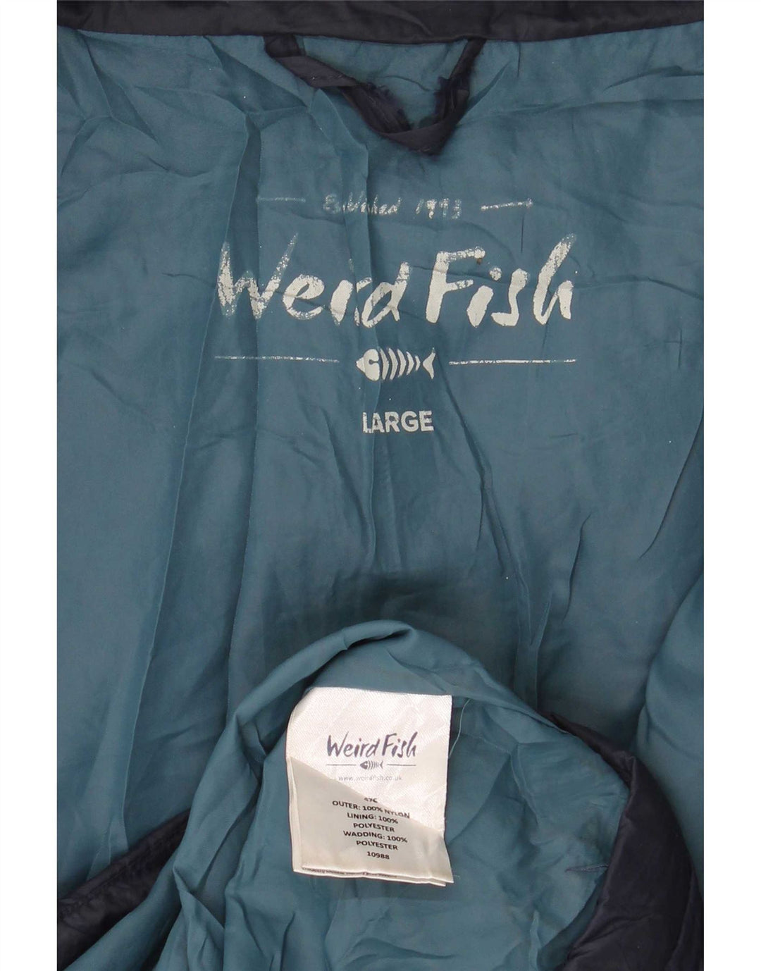 Męska ocieplana kurtka Weird Fish UK 40, duża, granatowa, nylonowa