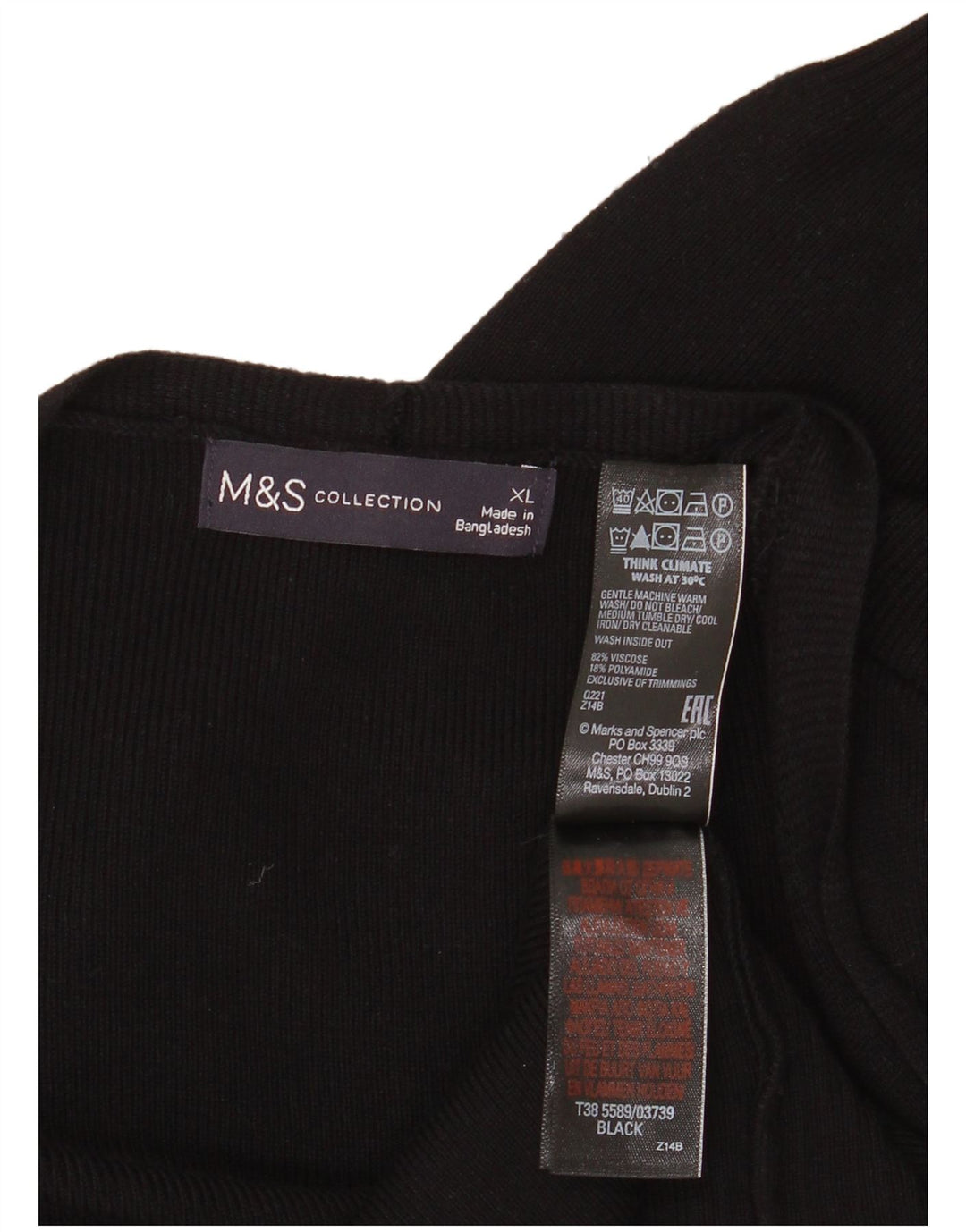 Marks & Spencer Damski długi sweter oversize UK 18 XL w kolorze czarnym