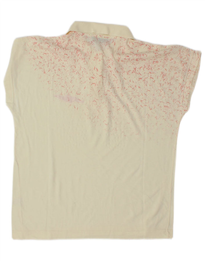 FILA Womens Polo Shirt IT 44 Medium Off White Flecked
