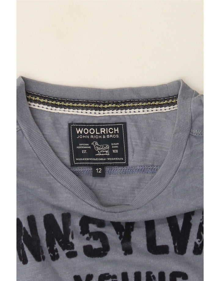 Chłopięcy T-shirt z grafiką Woolrich 11-12 lat, niebieski