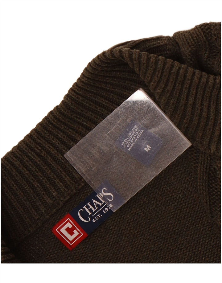 Męski sweter z zamkiem błyskawicznym Chaps, bawełna w kolorze khaki