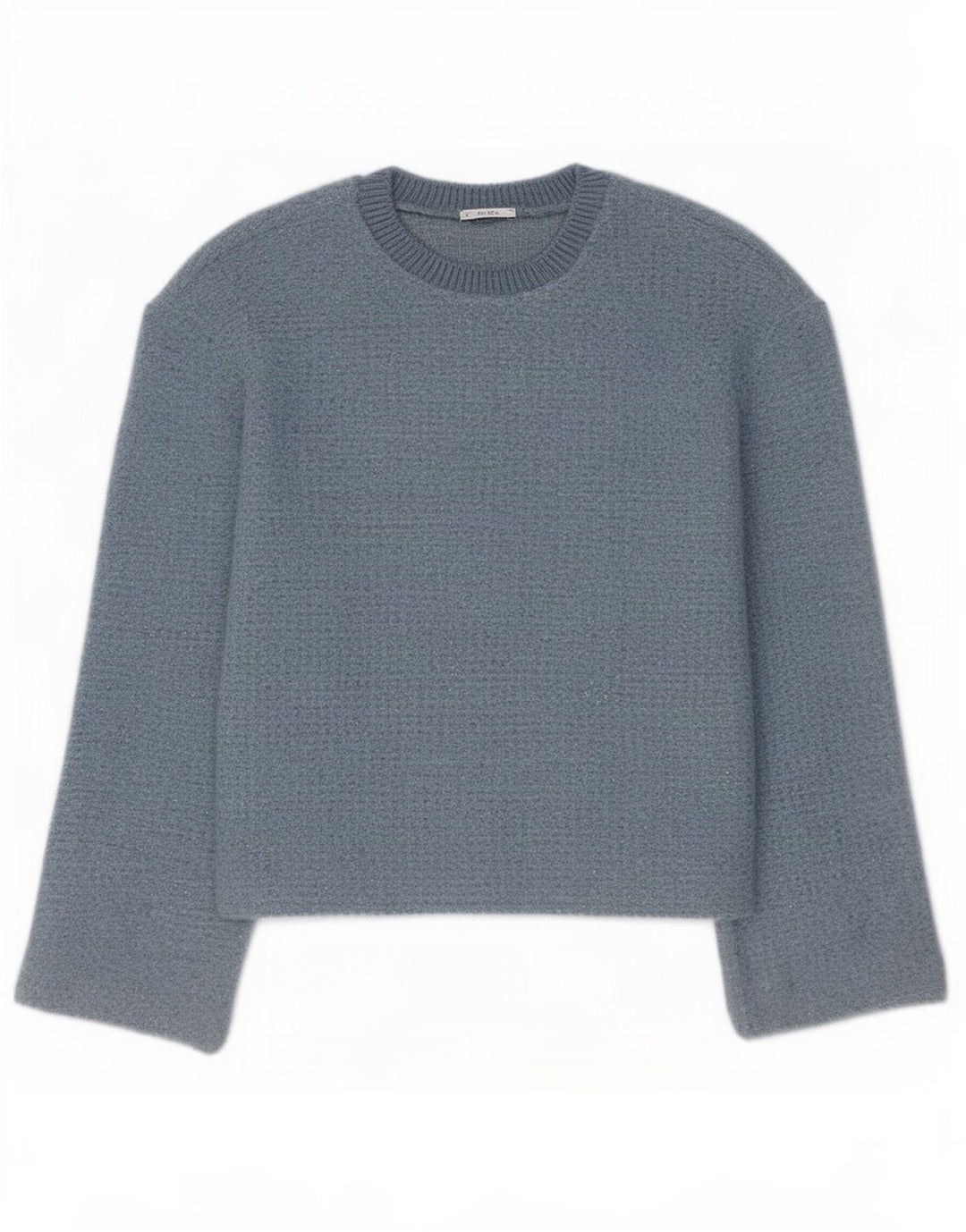 Damski sweter Zara z okrągłym dekoltem, UK 14, średni niebieski poliester