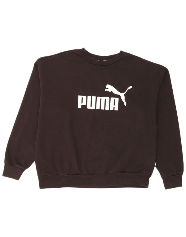 Damska bluza Puma Graphic Jumper UK 18 XL Czarna bawełna