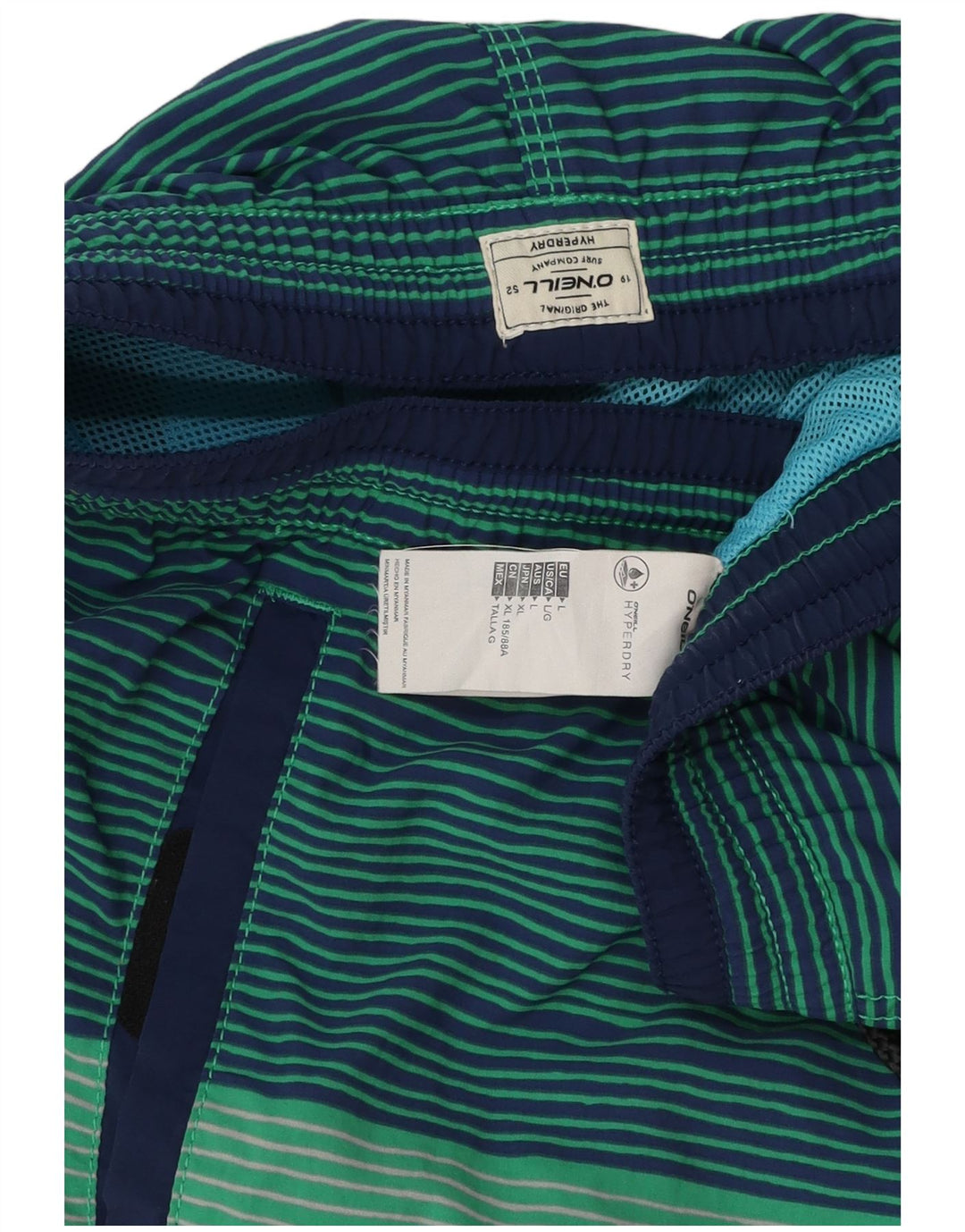 Męskie spodenki kąpielowe O'Neill z grafiką, duże, wielokolorowe, poliestrowe paski